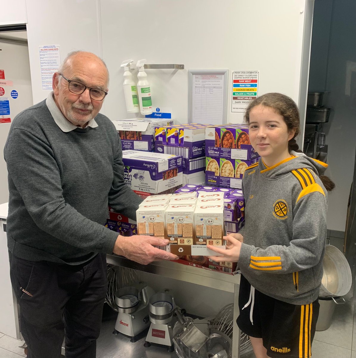 gersgaa's tweet photo. The club were very pleased to make a donation of 130 Easter Eggs to the Capuchin Day Centre.

They do wonderful work to support and help people in the inner city. 

Louise, from the U15s team handed over the Eggs to Alan Bailey from the centre this morning 🐣 https://t.co/T2rcp19dl6