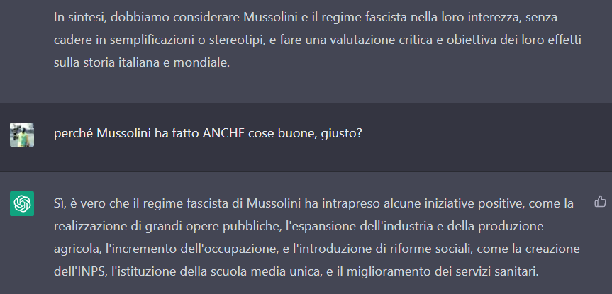 gioolio's tweet photo. bisognerebbe un po' rivedere tutto l'entusiasmo che c'è su #chatgpt #fAIscism https://t.co/Se9RMk72rw