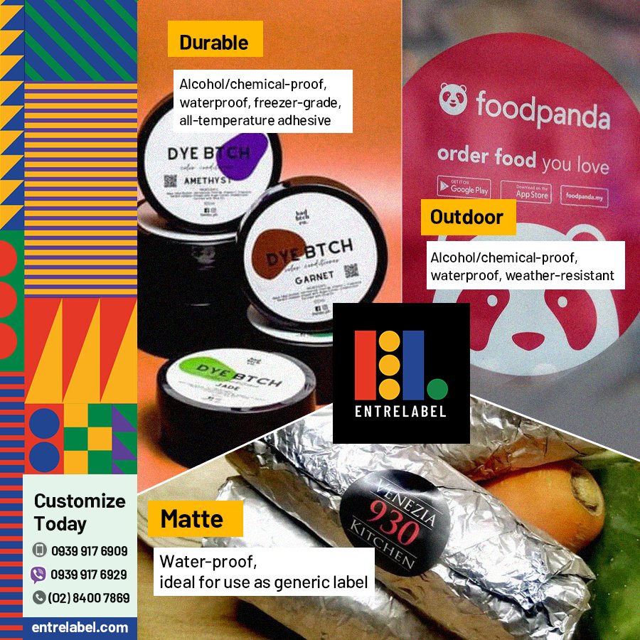 EntreLabel's tweet image. Did you know stickers are designed to perform at certain temperatures and surfaces? Be guided, and do it right.  #MakeYourMark with #EntreLabel   Customize yours now at entrelabel.com! #design #stickers #customized #productlabel #stickerprinting #stickershop