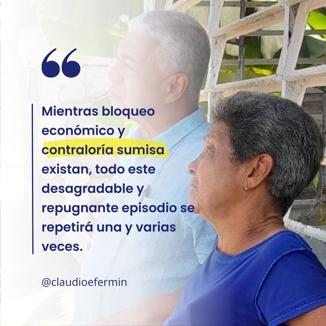 claudioefermin's tweet photo. La corrupción seguirá a sus anchas porque el hábitat político-económico le sirve de germinador. Mientras bloqueo económico y contraloría sumisa existan, todo este desagradable y repugnante episodio se repetirá una y varias veces. https://t.co/pbjvsVNvTb https://t.co/BK3vAPRMv2