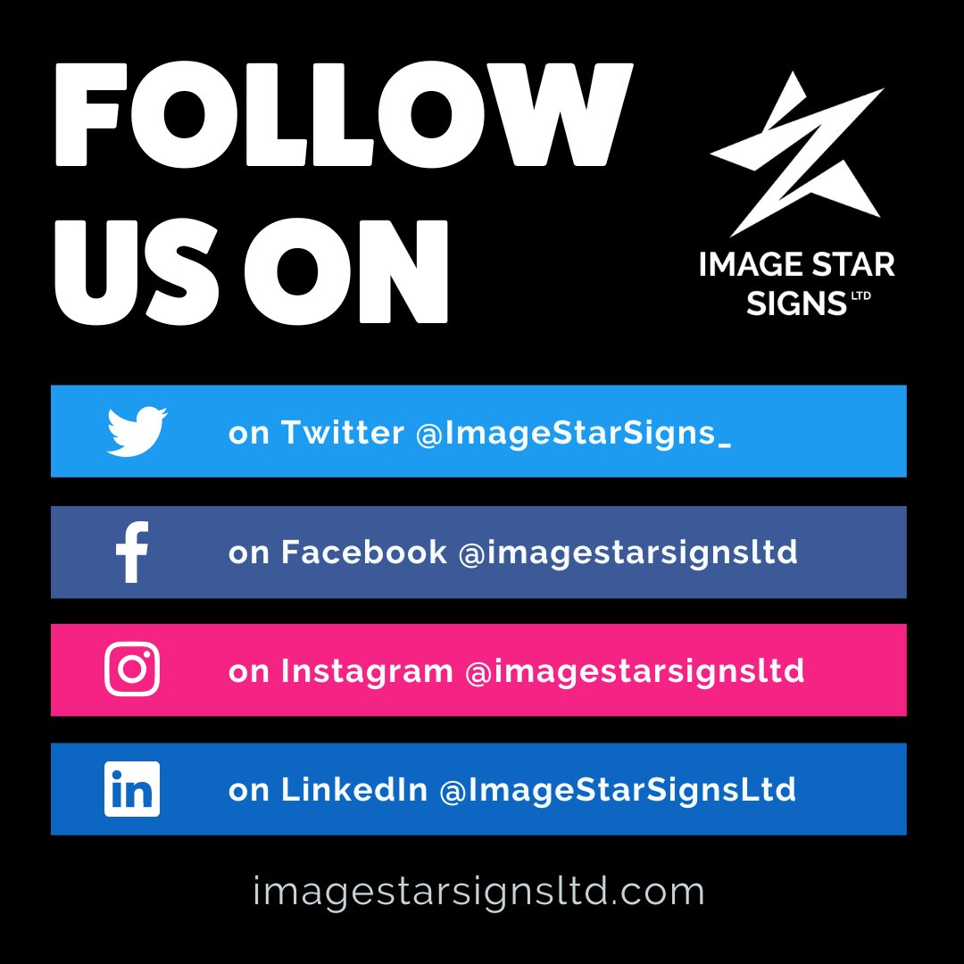 ImageStarSigns_'s tweet photo. Stay connected with us across Twitter, Facebook, Instagram &amp; LinkedIn! 

#ImageStarSignsLtd https://t.co/Mvk9eV9E5x