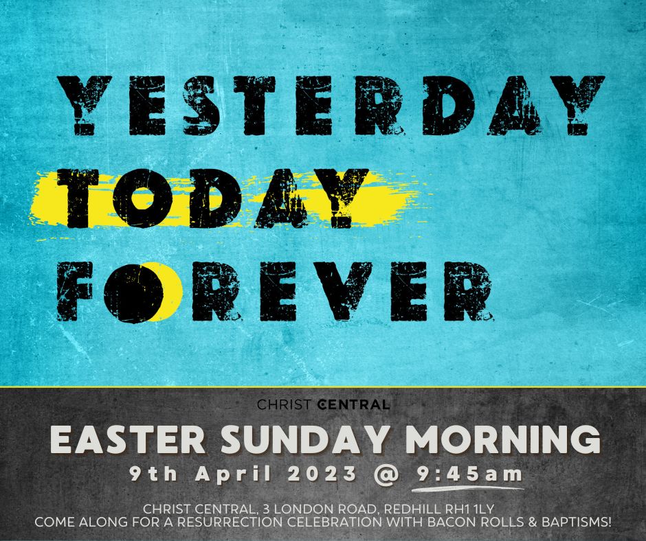 Insta:instagram.com/p/CqxixBRoPrz/ // Join us tomorrow to celebrate the resurrection of Jesus, along with some bacon rolls and baptisms!  We're starting early at 9:45am with the bacon rolls - don't be late!

#easter #resurrecion #jesus #yesterdaytodayforever #baptism