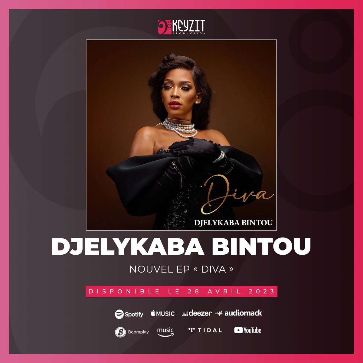 balaxor's tweet photo. « DIVA » arrive ! 🙌🏾
Le tout premier projet de @DjelykabaB_Off produit par Keyzit sera disponible dès le 28 avril 2023 sur toutes les plateformes de streaming et de téléchargement légal !
Soyez au rendez-vous !
 
#Djelykababintou #Ep #Diva #KeyzitProduction #Keyzit #AfricanMajor https://t.co/QSUiAoPVgO