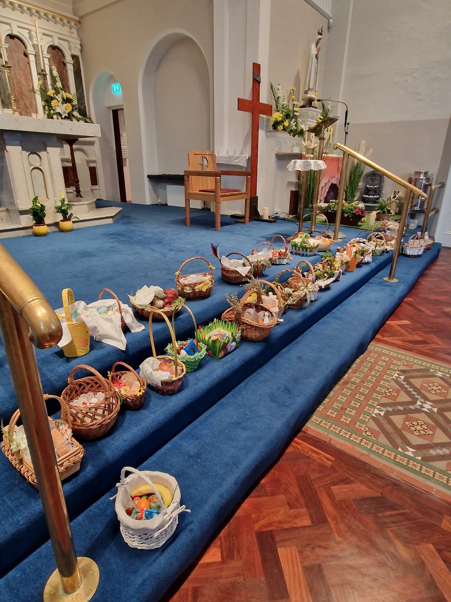 StBCabinteely's tweet photo. We had our Polish Blessing of Easter Baskets of food at 12 Noon today. Thank you to the Polish Community who attended and special thanks to Dorota and Leo. https://t.co/fnTTek7SRM