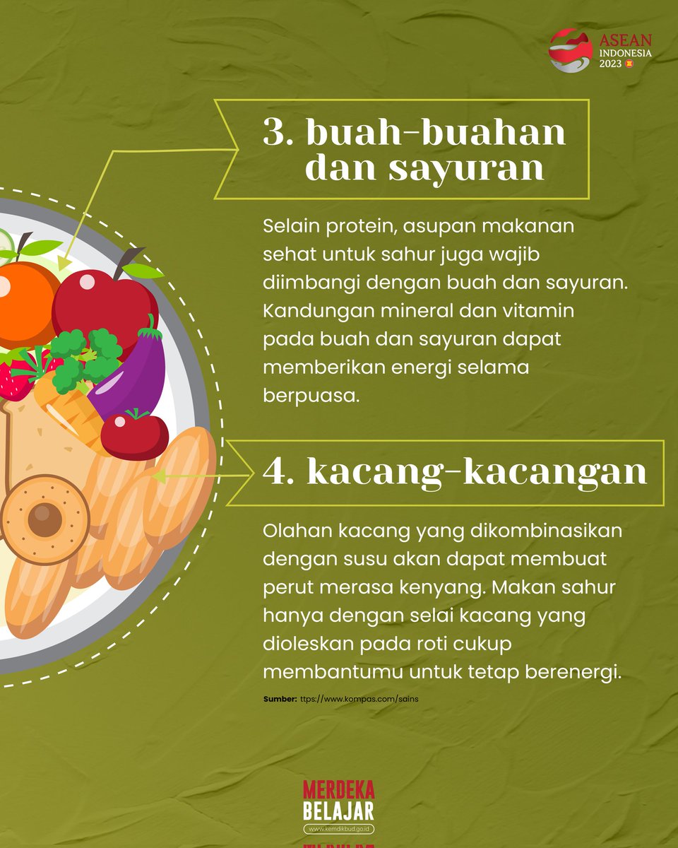 Kemdikdasmen's tweet photo. Menu apa lagi, ya, untuk sahur besok?

Ibu dan Ayah bisa membuat menu sederhana tetapi tetap sehat, lo, seperti olahan telur yang kaya nutrisi. Yuk, simak ide lainnya! Kamu juga boleh membagikan ide menu sehatmu untuk sahur, lo.

#MerdekaBelajar #AsahAsuhDikbud
#Ramadan1444H https://t.co/lxPoYIUSzq