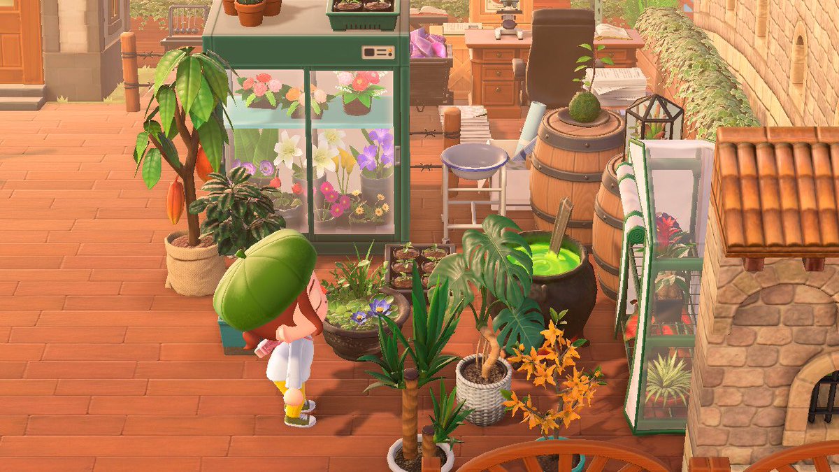 植物を集めて、ハーブ作り？薬草作り？とりあえずいい匂いしとく🌿
#ACNH
#AnimalCrossing 
#島クリ