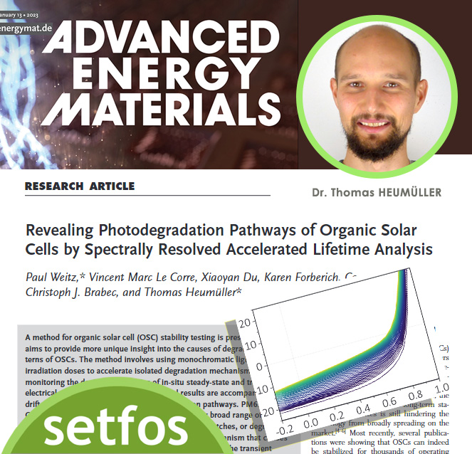 FluximAG's tweet photo. Dr. Thomas Heumueller et al. use #Setfos Drift Diffusion Module to localize a mechanism in organic solarcell architecture, aiding innovative research on #photovoltaic degradation patterns. Learn more  'Revealing Photodegradation Pathways' by Weitz et al.10.1002/aenm.202202564 https://t.co/u1VHdlob9F