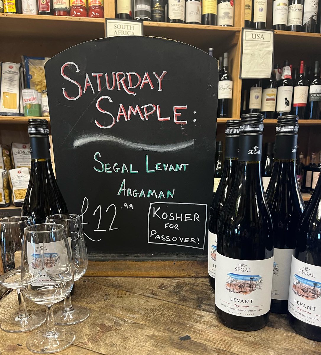 Luvians's tweet photo. Stop by the shop to try out our Saturday Sample: Segal Levant Argaman!

This fruit filled Israeli red from the bottom of the Judean Hills is Kosher, so perfect for Passover! https://t.co/faqN2ciH4w
