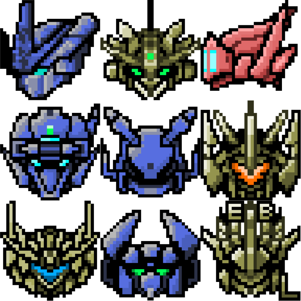 fukunekozukin's tweet photo. 事の発端とも言えるドット絵打ったキービジュの機体達も気付けば大半が強化されてますね(笑)
#30MMSSW https://t.co/dA7ZTCgolR
