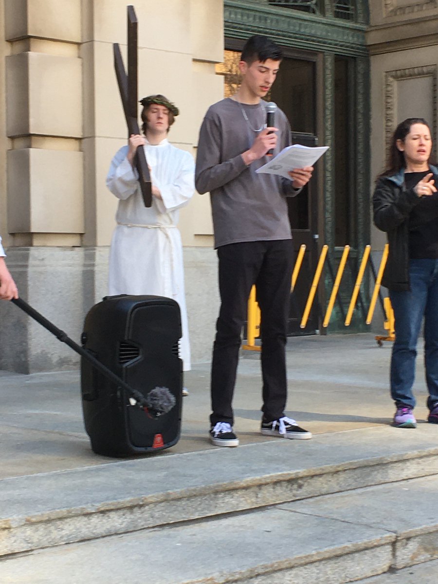 CP_Ministry's tweet photo. Thanks to the students who participated in the Good Friday Walk for Justice and Stations Of the Cross in downtown Omaha. 
https://t.co/8UUp5DKTJy https://t.co/R9cA4ZklK1