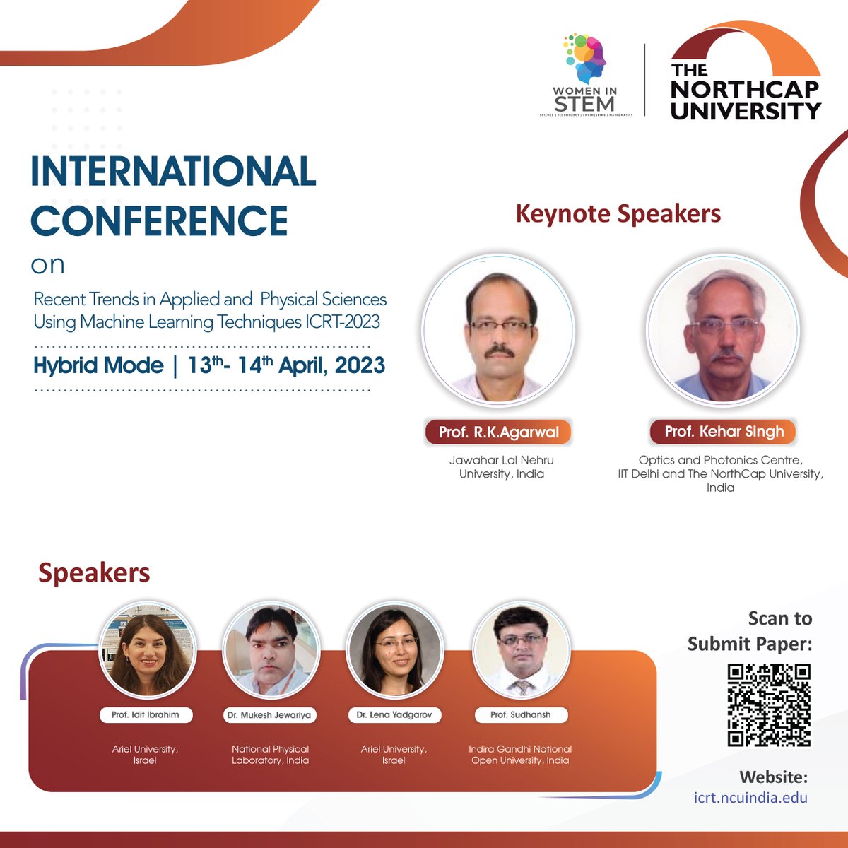 NorthCap_Univ's tweet photo. We're super excited to bring to you an International Conference on the topic 'Recent Trends in Applied and Physical Sciences Using Machine Learning Techniques ICRT 2023' neing hosted on NCU campus from 13th to 14th April in hybrid mode.
#NCU #NorthCap #TheNorthCapUniversity https://t.co/nxiJB31wP6