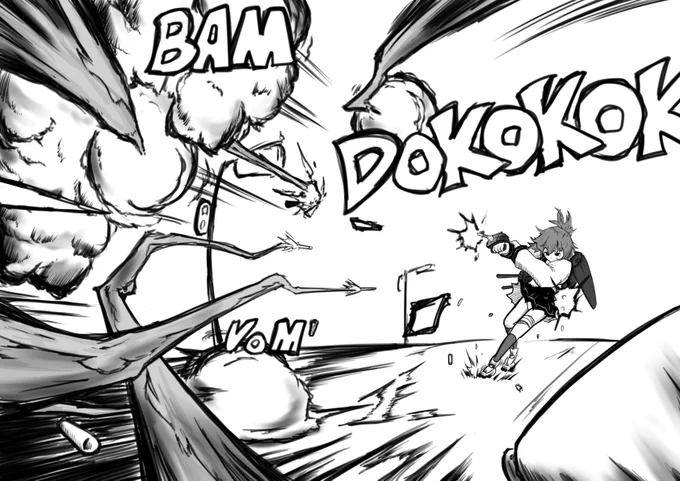 #上手いとか下手とかそういうのは関係なく自分が気に入っている絵を4枚選ぶ

戦闘シーンも疲れるけど楽しいんだ https://t.co/ZiTKvIUaeJ