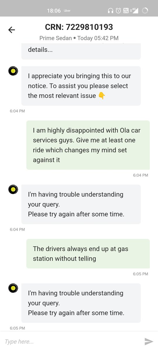 chicken_buckt's tweet photo. @ola_supports you guys have the worst services ever :) https://t.co/hxPRUg8MbB