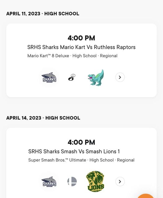 SRHSEsports's tweet photo. It was a very busy week for our Inaugural Esports teams @SRHS_SHARKS 
The Smash Brothers Team ends the season 5-3 in 14th place out of 64.
The Mario Kart Team ends the season 5-3 in 49th out of 231 teams.
Great first season Sharks and good luck in the playoffs this week!! https://t.co/pJobG7UbP9