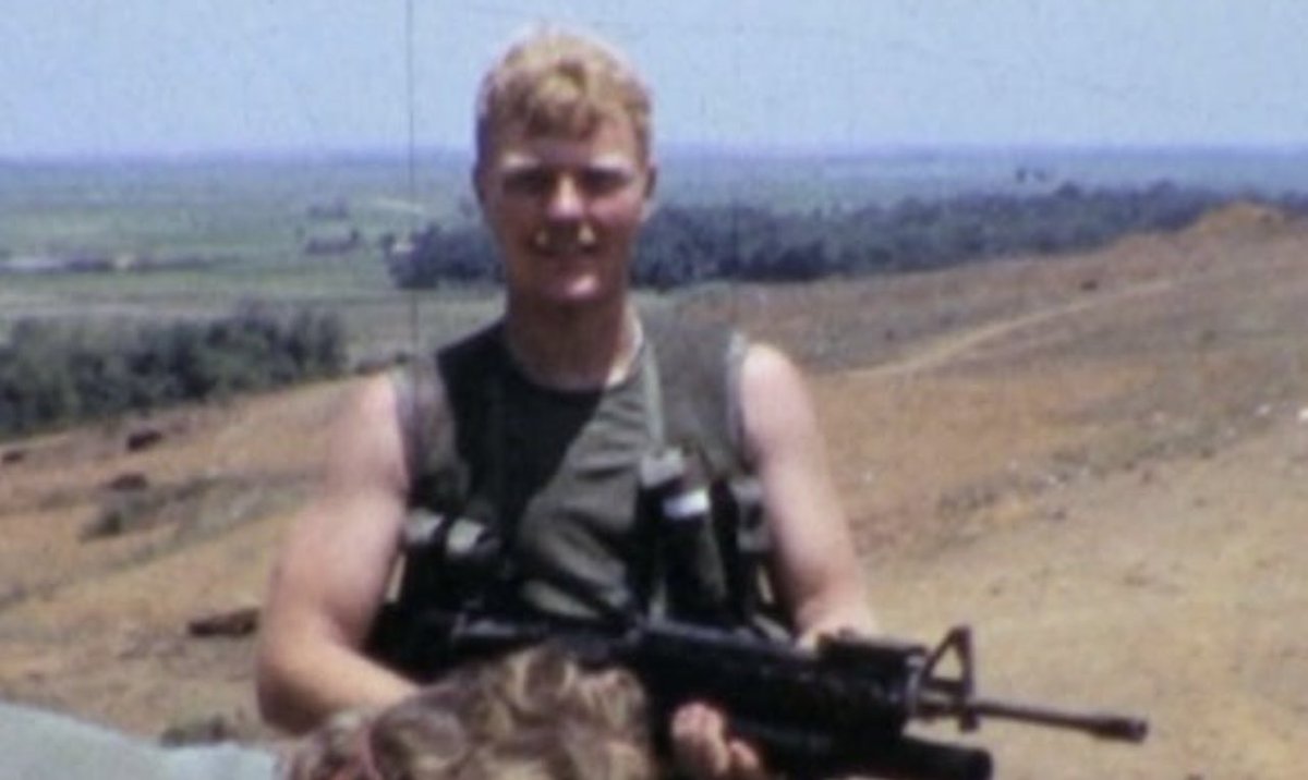 SoldiersWhisper's tweet photo. “My name is John C Wolf, II. My friends call me “Wolfie.” I served in the Army, with Delta Company 1st of the 20th Infantry, 11th Light Infantry Brigade, 23rd Infantry Division after being drafted and inducted on May 5, 1970. My greatest fear was getting my legs blown off. I was flown to my unit via a hospital helicopter that landed at the emergency area with supplies. I was told to wait in a room until another bird could take me to where my unit was. I was in the entry to the ER, sitting there for about 10 minutes when a helicopter landed. They wheeled a guy in, who had his legs blown off below the knees. That was my first introduction to combat.”    ~ John C. Wolf, U.S. Army, Vietnam Veteran 🇺🇸 Veterans featured by @SoldiersWhisper 🇺🇸 #VietnamWar #war #testimonials #USArmy