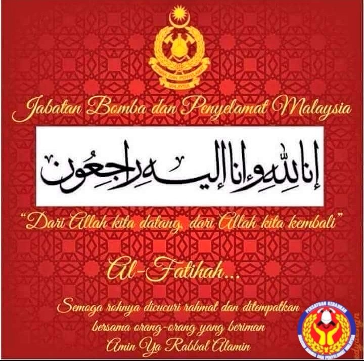 KebajikanBomba's tweet photo. 8.4.23 - BERITA PEGAWAI BOMBA MENINGGAL DUNIA.
DIMAKLUMKAN BAHAWA PB MUHAMMAD AIZAT BIN JANI YANG BERTUGAS DI BALAI BOMBA DAN PENYELAMAT KAJANG @bombaJBPM SEL TELAH DISAHKAN MENINGGAL DUNIA SEMASA DALAM KEADAAN TIDUR
#AlFatihah (Dibaca) https://t.co/VvhBsStcNv