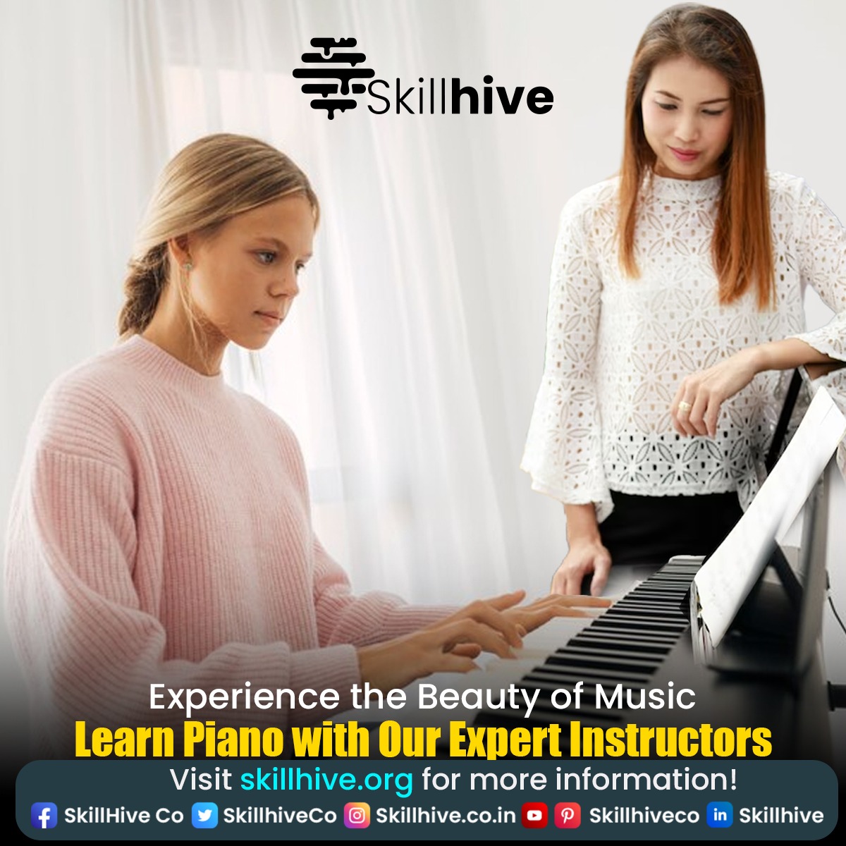 SkillhiveCo's tweet photo. Unleash the music within you and learn to play the piano with #SkillHive hobby classes. Learn from every step of the way, from reading sheet music to #mastering the art of improvisation.
Visit our website: https://t.co/g8ailcqHNn to learn more about our hobby classes!

#Piano https://t.co/KKmkJawwAg