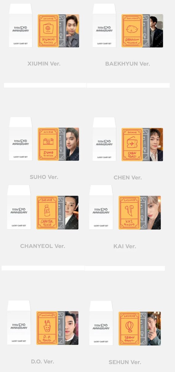 exo 11th anniversary 2nd lineup go 

Glow in the dark sticker pc set 190tl
Winecup 425tl
Luckycard 140tl
Ring 635tl
Party package 455tl

kore wha aliyoruz 
sayiya gore fiyatta azalma artma olabilir
son odeme tarihi pazar gecesi hemen odeme yapmazsaniz katilmayin lutfen