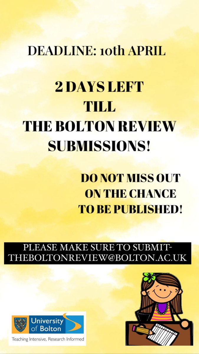 TheBoltonReview's tweet photo. 2 DAYS LEFT #theboltonreview https://t.co/E7NXoMaXXi