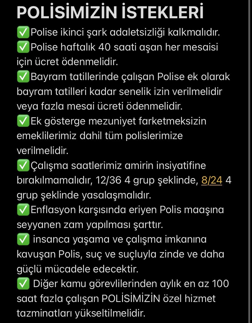 Polislerin istekleri....
#Polise10NisanMüjdesi