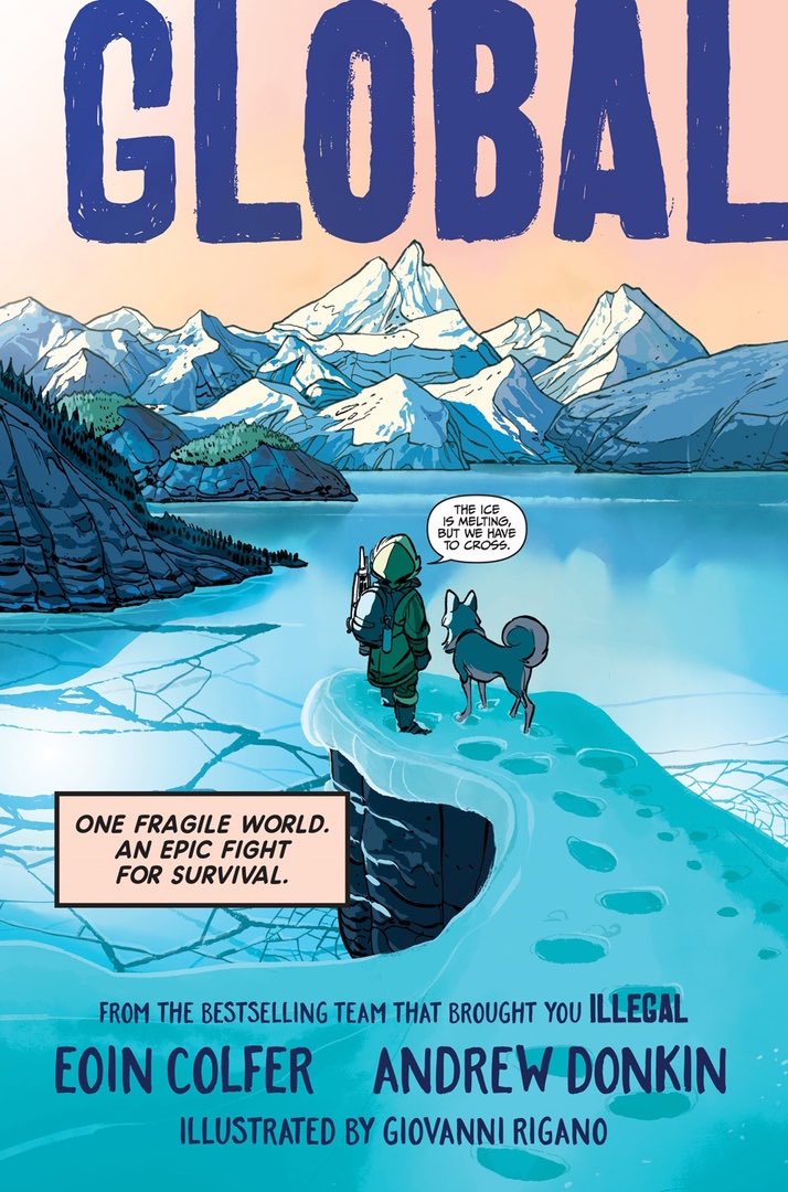 Delighted to say that our new full length, full colour, graphic novel GLOBAL is out later this month.  Co-writer by myself and @EoinColfer with fantastic art by @rigano_giovanni It’s been a labour of love for everyone involved.   #GlobalGraphicNovel #comics #graphicnovels #books