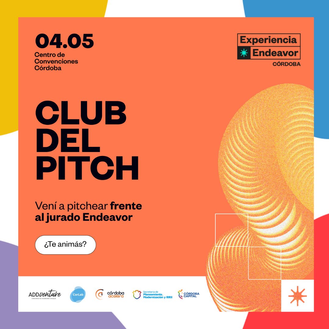 3,2,1, ¡A pitchear! 

Vuelve el clásico Shark Tank de la Experiencia Endeavor Córdoba y vos podés ser uno de los emprendedores seleccionados 🤩