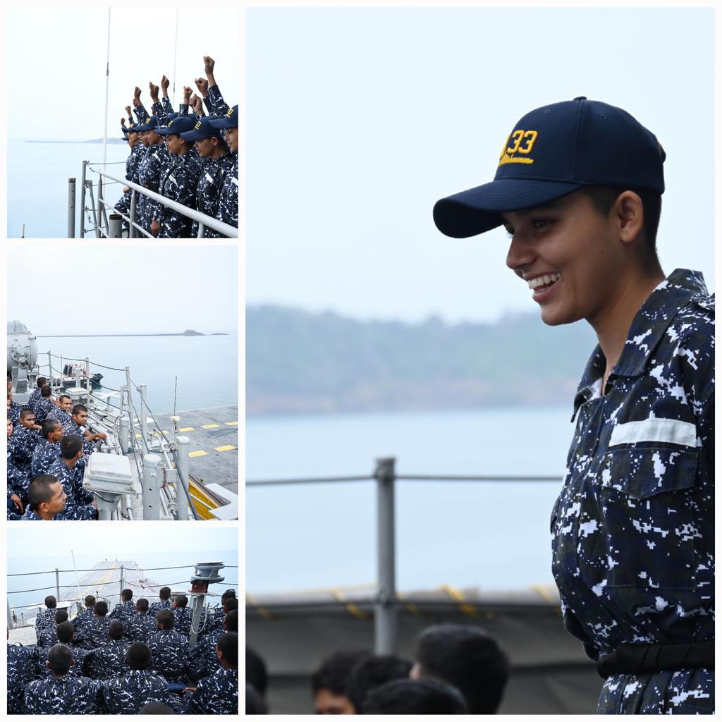IN_Vikramaditya's tweet image. Time at sea is exhilirating,satisfying &amp;amp; precious. #Agniveers #WomenAgniveers experience first hand life at sea onboard #INSVikramaditya. For many,their first glimpse of the Indian Ocean.Their many questions answered by trainers,mentors &amp;amp; counsellors. Shaping future #SeaWarriors.