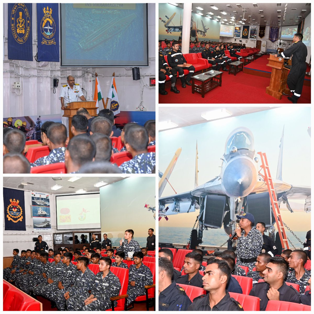 IN_Vikramaditya's tweet image. Time at sea is exhilirating,satisfying &amp;amp; precious. #Agniveers #WomenAgniveers experience first hand life at sea onboard #INSVikramaditya. For many,their first glimpse of the Indian Ocean.Their many questions answered by trainers,mentors &amp;amp; counsellors. Shaping future #SeaWarriors.