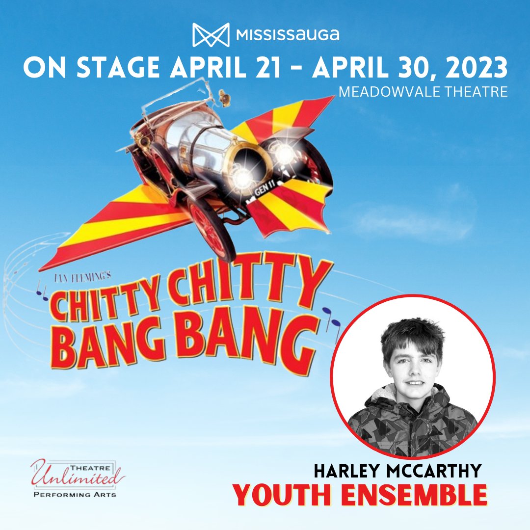 "🎭 Cast Spotlight: Harley McCarthy | ""Harley's favourite scene is the Fair Scene because he gets to witness the hair cutting machine."
 Come support our cast in Chitty Chitty Bang Bang at The Meadowvale Theatre, Mississauga | April 21 - 30, 2023
🎟 Tickets »