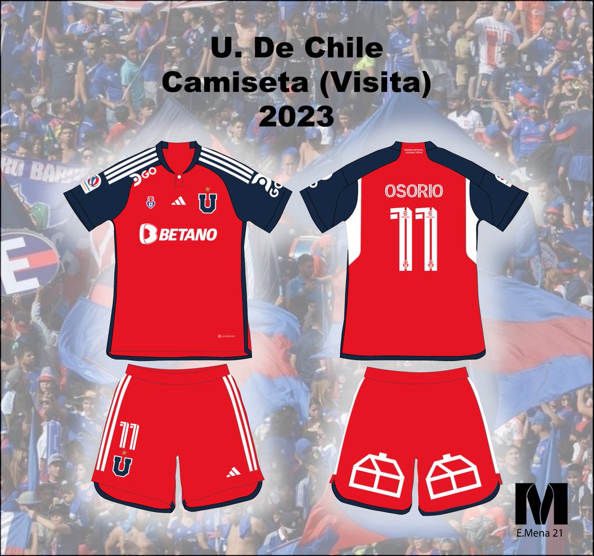 Emena2020's tweet photo. U de Chile
Camiseta visitante 2023 
Ilustrada
🔴🔵🔴🔵🔴
#UdeChile #vamoslaU #LaU #ElChuncho #ElBulla #RománticoViajero #azules #adidas #futbolchileno #ñuñoa 
@udechile @PaintKits @ChileKits @LuchoLasS @ciccioscommessa @CambioCamiseta @CampeonatoCL https://t.co/t0wi4YJKqD