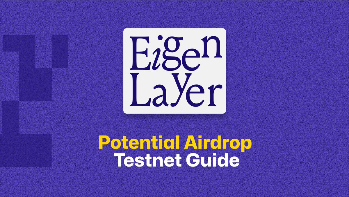 its_airdrop's tweet photo. EigenLayer Testnet Guide

It's the most highly anticipated project in the Ethereum community.

In this guide, I will walk you through the testnet and some info in order to increase your chance of their potential $EIGEN airdrop.

A thread guide🧵 https://t.co/aQcImfCI7o