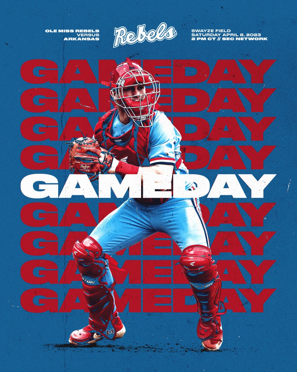 OleMissBSB's tweet photo. Swayze Saturday 🙌

🆚 No. 5 Arkansas
🕓 2 PM CT
🏟 Swayze Field
📺 SEC Network
🖥 https://t.co/P2obJiaqoQ
📊 https://t.co/Y7IDCxyLC2
🎙 https://t.co/YljC6h66M8

#HottyToddy https://t.co/QpKaX2fth2