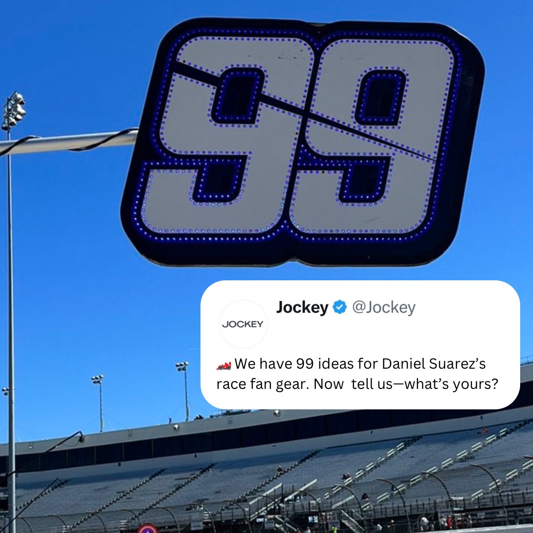 Jockey's tweet image. 👉🏽Heads up! Comment and follow @Jockey and @TeamTrackhouse and we just might give ya more reasons to feel good about race day. 😉 #trackhouseracing #danielsuarez #danielsamigos #foodcitydirtrace