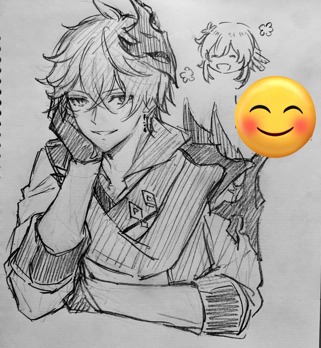 あとは一応スケブ交換で描いたタルさん(+蛍ちゃん)を正面から 