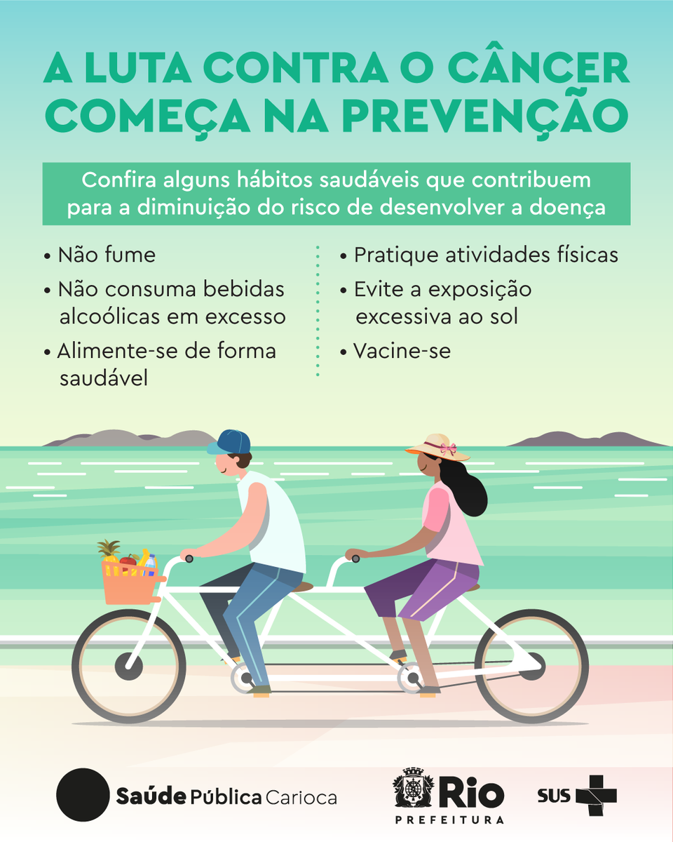 Saude_Rio's tweet photo. A luta contra o câncer começa na prevenção. Confira alguns hábitos saudáveis, que contribuem na diminuição do risco de desenvolver a doença.

Se liga no fio 👇 https://t.co/wVombmSGtw