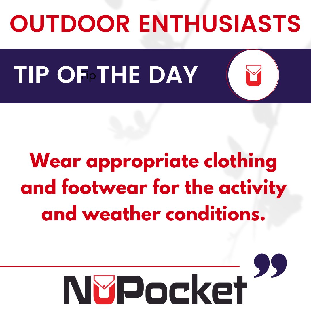 nupocket's tweet photo. Make sure your clothing and footwear is appropriate for the weather conditions that you'll encounter! Visit the link in bio to learn more about NuPocket and order one to safely store and protect your possessions! #NuPocket #OutdoorEnthusiasts #Weather #Clothing #Footwear https://t.co/39chrAkgla