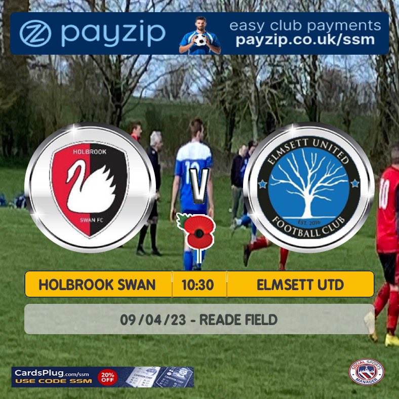 On the road and hoping for “eggscellent” result tomorrow. 

📆 9th April
🆚 <a href="/HolbrookSwanFC/">Holbrook Swan FC</a> 
🏆 ISFL Division 1
📍 Reade Field 
⏱ 10:30am

#EUFC #UpTheElmsett 🔵⚪️