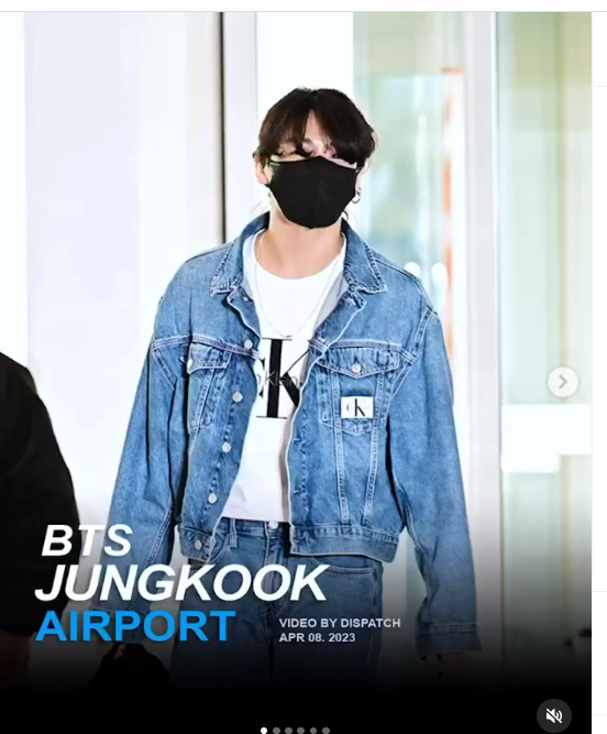 Jungkook SNS  on X: Dispatch Korea has posted Jungkook's airport  departure video and pictures on Instagram with the caption: “⭐️ Jungkook's  clothing, bag, and shoes are all from Calvin Klein Jeans”