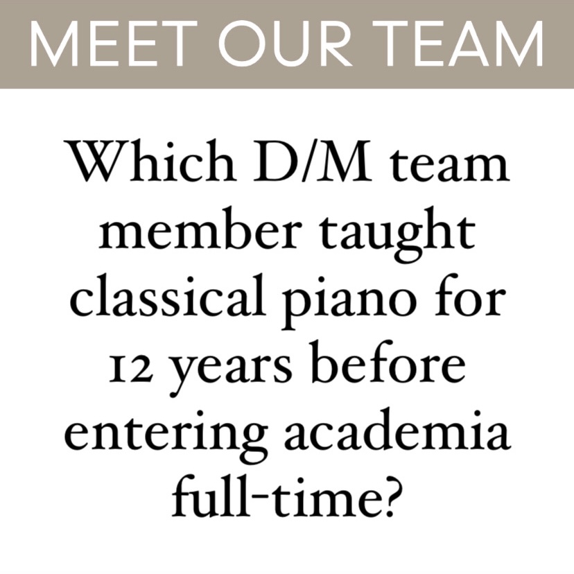 DiegesisInMind's tweet photo. The D/M team is full of interesting scholars! Which one had a prior life in music education? https://t.co/wLG1mvCR2I
