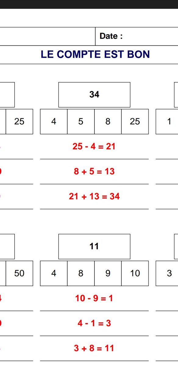 [Générateur] Le compte est bon : 9 situations sur une page au format A4 
micetf.fr/jeux-maths-1/#…