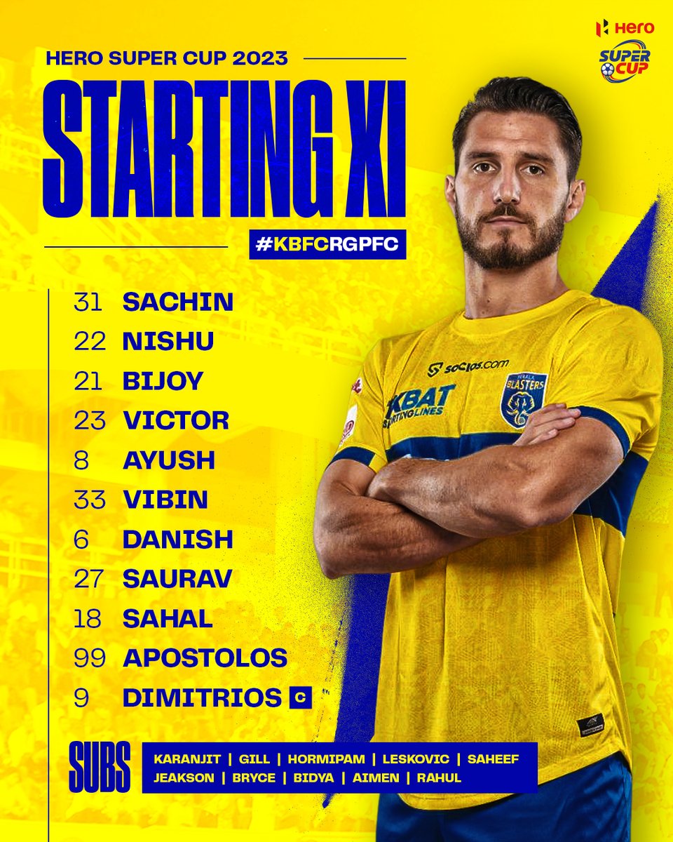 Kerala Blasters FC on Twitter "Here's the Starting XI that'll kick