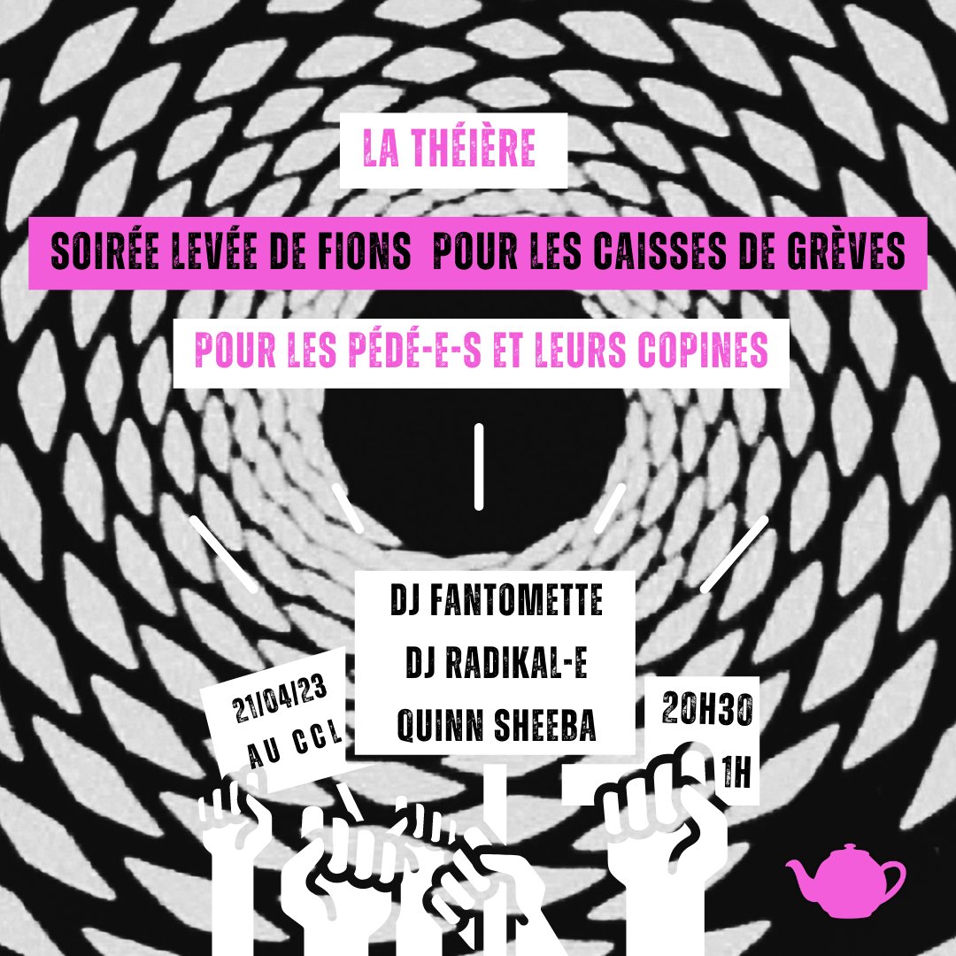 QuinnSheeba's tweet photo. LILLE!

Je suis de retour sur scène pour un DJ set de folie en soutien aux caisses de grèves  !!!! 

📝 Le 21 avril 2023 
📍au Centre Culturel Libertaire (4 rue de Colmar)
🏳️‍🌈 Pour les Pédé•e•s et leur copines https://t.co/9S1JqXtfZ4