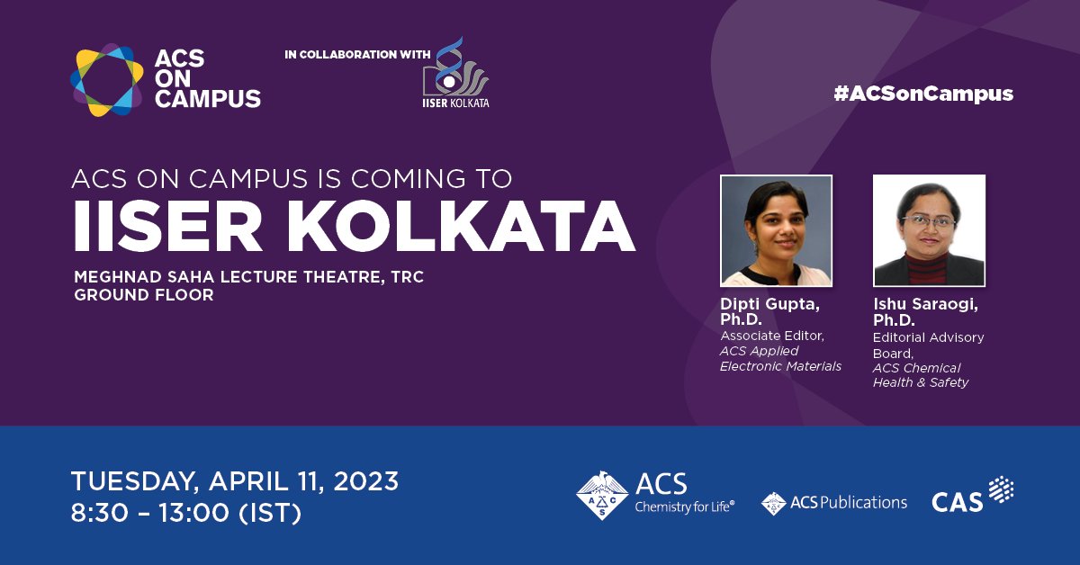 ACS Publications (@acspublications) on Twitter photo š£ Join #ACSonCampus and <a href="/IISERkol/">IISER Kolkata</a> to hear Editor's top tips for lab safety, peer review, and the latest ACS Resources you can use to grow your career. The event is FREE and open to all students and researchers studying the sciences, not just chemistry! go.acs.org/4rt š£ Join #ACSonCampus and <a href="/IISERkol/">IISER Kolkata</a> to hear Editor's top tips for lab safety, peer review, and the latest ACS Resources you can use to grow your career. The event is FREE and open to all students and researchers studying the sciences, not just chemistry! go.acs.org/4rt