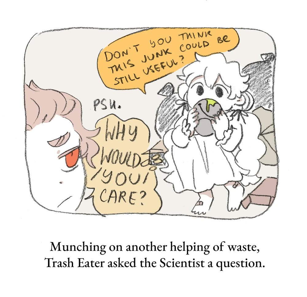 hc_bot1's tweet photo. In a faraway place beyond the event horizon, a Scientist bought himself a Trash Eater.
Charlotte: "I LOVE GARBAGE!" https://t.co/8NK62bP9ol