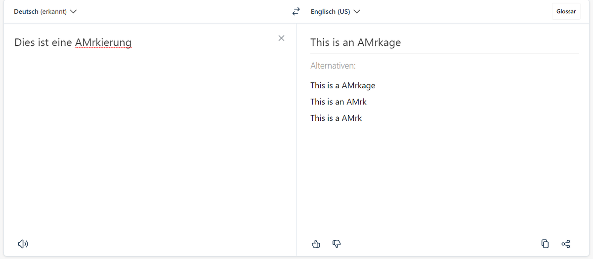 Nice! <a href="/DeepLcom/">DeepL</a> kann jetzt sogar Tippfehler korrekt übersetzen!