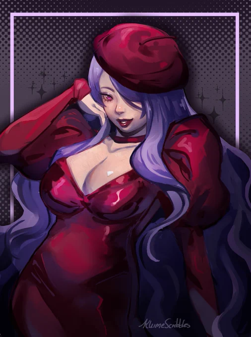 I love drawing women in dresses!  