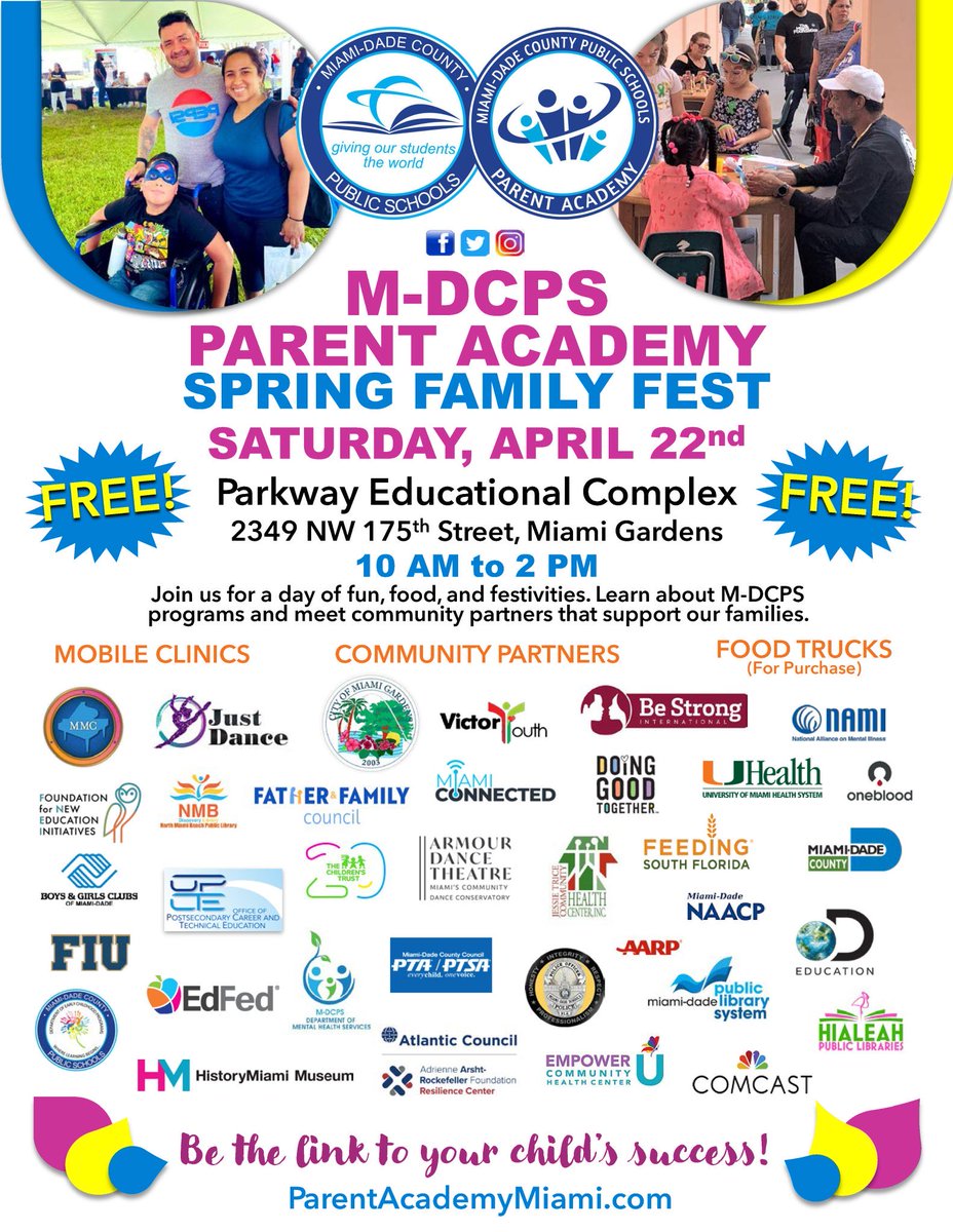 Jose L. Dotres, Ed.D. (@suptdotres) on Twitter photo Our Parent Academy serves as the center of all resources and educational activities to support parental engagement. Join us Saturday, April 22nd. See you there! <a href="/MDCPS/">Miami-Dade Schools</a> <a href="/ParentAcadMiami/">Miami-Dade County Public Schools Parent Academy</a> Our Parent Academy serves as the center of all resources and educational activities to support parental engagement. Join us Saturday, April 22nd. See you there! <a href="/MDCPS/">Miami-Dade Schools</a> <a href="/ParentAcadMiami/">Miami-Dade County Public Schools Parent Academy</a>