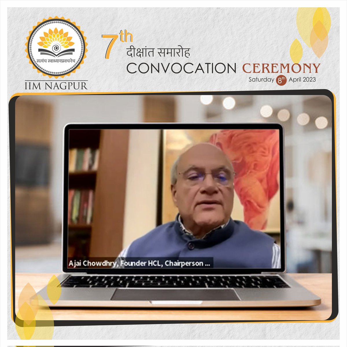 IIMNagpurIndia's tweet photo. A total of 234 IIM Nagpur MBA students of the 2021-23 batch were conferred degrees during the 7th convocation ceremony held on Saturday. 

#iimnagpur #convocation2023 #iimn #IIMNgraduates #IIMNPGPstudents #MBA #bschool #bschoolconvocation #newbeginnings #iimconvocation https://t.co/76p90ChdO4