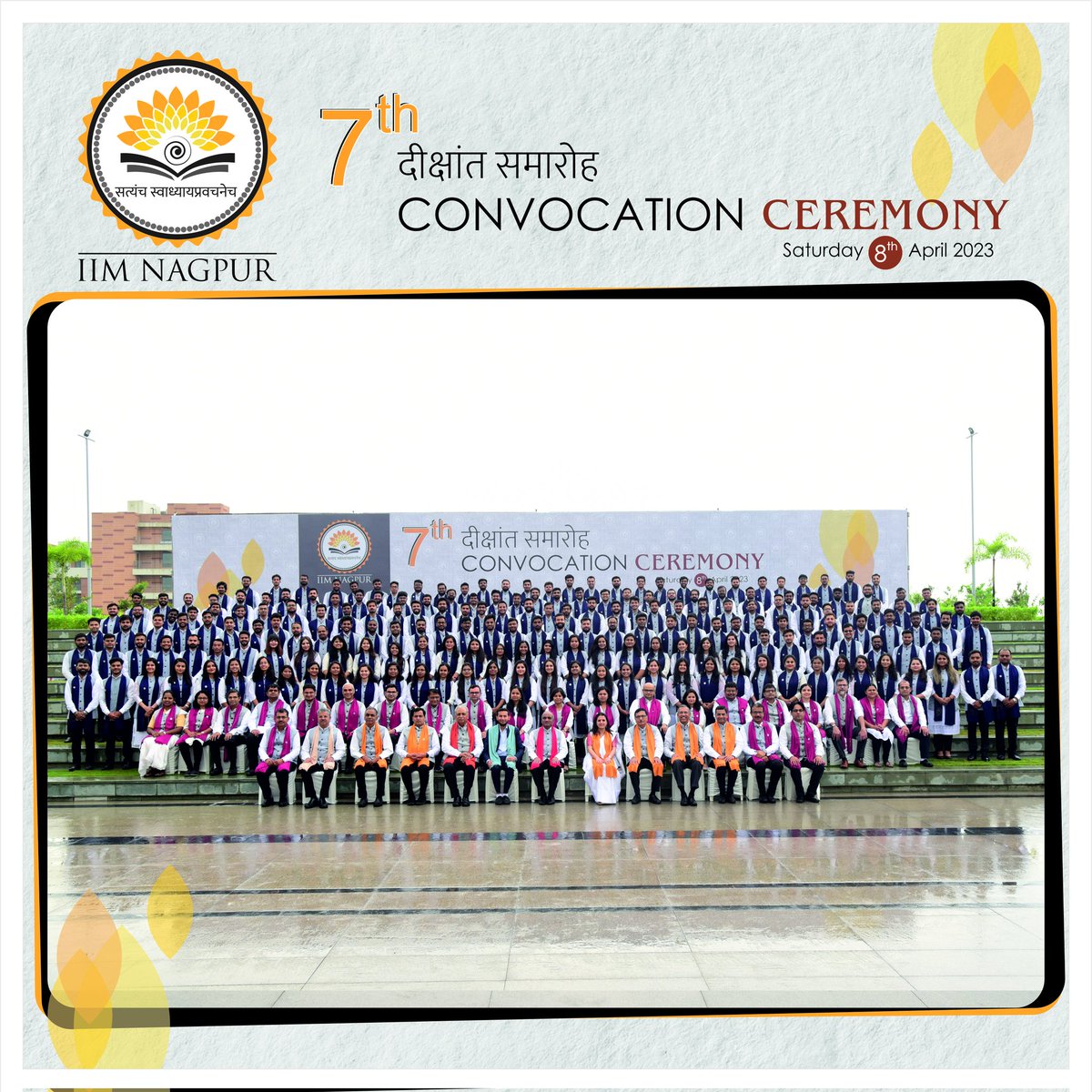 IIMNagpurIndia's tweet photo. A total of 234 IIM Nagpur MBA students of the 2021-23 batch were conferred degrees during the 7th convocation ceremony held on Saturday. 

#iimnagpur #convocation2023 #iimn #IIMNgraduates #IIMNPGPstudents #MBA #bschool #bschoolconvocation #newbeginnings #iimconvocation https://t.co/76p90ChdO4