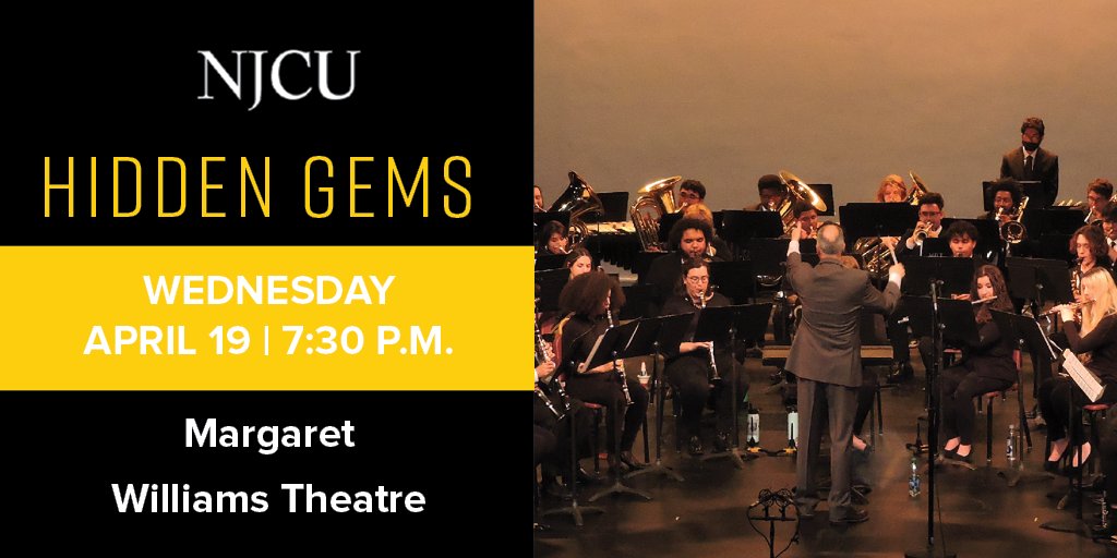 keanjerseycity's tweet photo. 𝙎𝙖𝙫𝙚 𝙩𝙝𝙚 𝘿𝙖𝙩𝙚…

Directed by Patrick Burns, the NJCU Symphony of Winds and Percussion will present HIDDEN GEMS, an evening of music consisting mainly of works which are rarely performed today. 

Get your free tickets:
https://t.co/JRNRy8J6Fo

@jcfamilies @ArtsCouncilJC https://t.co/fBX4WOJrcB